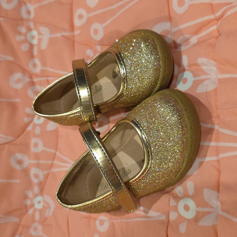 Olive & Edie Lil Gracie Glitter Mary Jane Flats Size 5